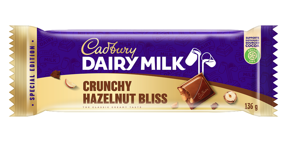 CADBURY DAIRY MILK CRUNCHY HAZELNUT BLISS